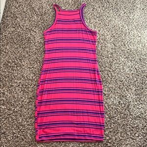 Pink and blue tank dress